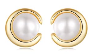 BAMOER σκουλαρίκια καρφωτά BSE1107 με λευκή πέρλα