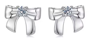 BAMOER σκουλαρίκια καρφωτά MSE085 με μοϊσσανίτη