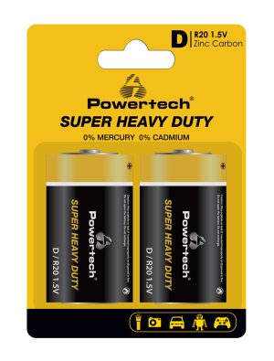 POWERTECH μπαταρίες Zinc Carbon Super Heavy Duty PT-1222
