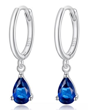 BAMOER σκουλαρίκια κρίκοι SCE1018-BU με κυβική ζιρκόνια