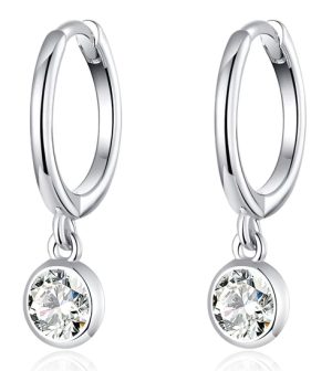 BAMOER σκουλαρίκια κρίκος SCE830 με κυβική ζιρκόνια