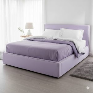 Κρεβάτι Αρμονία μοντέρνο υφασμάτινο σε μωβ χρώμα atlanco-shop