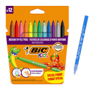 BIC σετ χρωματιστών μαρκαδόρων ζωγραφικής 216010322 KID Couleur, 12τμχ