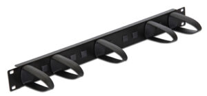 DELOCK cable management 43345 για rack 19"/1U, 5x γάντζοι, μαύρο
