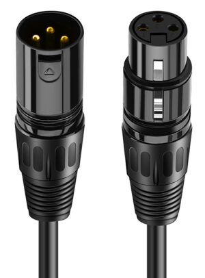 CABLETIME καλώδιο μικροφώνου XLR AV350, 3P, M/F, 24AWG, 5m, μαύρο