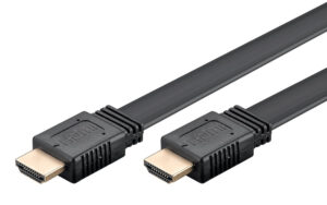 GOOBAY καλώδιο HDMI 2.0 61281, Ethernet, flat, 4K/60Hz 18 Gbps, 5m, μαύρο