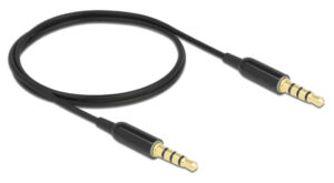DELOCK καλώδιο 3.5mm 66075, CTIA, 32AWG, 0.5m, μαύρο