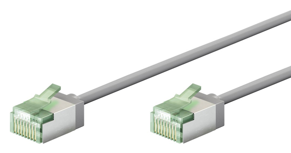 GOOBAY καλώδιο δικτύου 74346, CAT 8.1 U/FTP, ultra slim, copper, 40Gbps, 1m, γκρι
