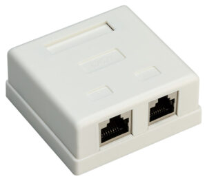 GOOBAY επιτοίχια πρίζα δικτύου 77635, 2 θύρες RJ45, CAT 6 STP, λευκή