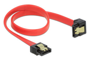 DELOCK καλώδιο SATA 83978, γωνιακό, 6Gb/s, 30cm, κόκκινο