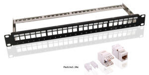 GOOBAY Keystone patch panel 95336 με 24 modules, 19"/1U, 24 ports, μαύρo
