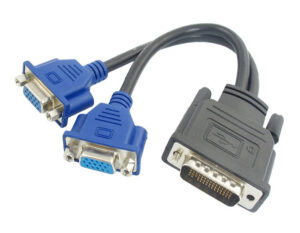 POWERTECH αντάπτορας DMS-59 σε 2x VGA CAB-DMS002, 0.20m, μαύρος