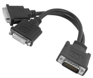 POWERTECH αντάπτορας DMS-59 σε 2x DVI CAB-DMS59DVI, 0.25m, μαύρος