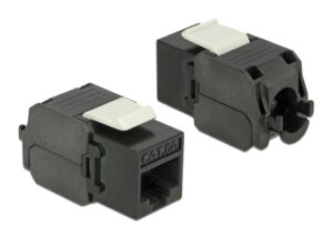 POWERTECH keystone module RJ45 female CAB-N151, Cat.6Α UTP 180°, μαύρο