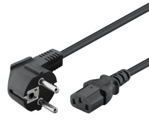 POWERTECH καλώδιο τροφοδοσίας CAB-P028, 3x 0.50mm, 1.5m, μαύρο, 10τμχ