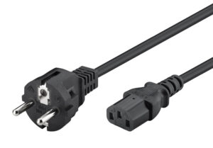 POWERTECH καλώδιο τροφοδοσίας CAB-P048, 3x 0.75mm², copper, 1m, μαύρο