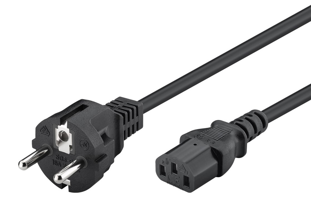 POWERTECH καλώδιο τροφοδοσίας CAB-P049, 3x 0.75mm², copper, 2m, μαύρο