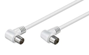 POWERTECH καλώδιο κεραίας RF αρσενικό - RF θηλυκό CAB-V024, γωνιακό, λευκό, 3m