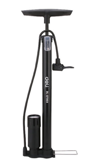 DELI τρόμπα χειρός DL-QT002 με μανόμετρο, 120PSI, μαύρη