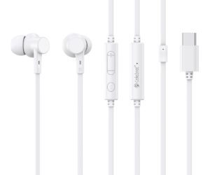 CELEBRAT earphones με μικρόφωνο G40, USB-C σύνδεση, 10mm, 1.2m, λευκά