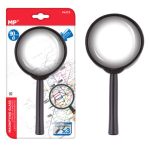 MP μεγεθυντικός φακός PA173, x3, 90mm, πλαστικός με γυάλινο φακό, μαύρος