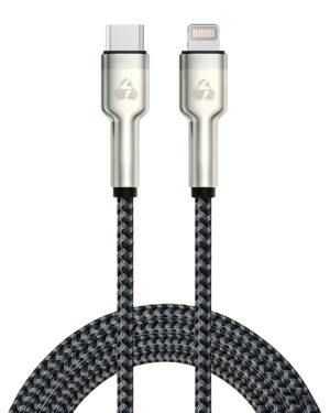 POWERTECH καλώδιο Lightning σε USB-C PTR-0200, PD 27W, 480Mbps, 1m, μαύρο/γκρι