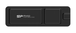 SILICON POWER εξωτερικός SSD PX10, 1TB, USB 3.2, 1050-1050MB/s, μαύρος
