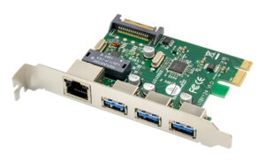 POWERTECH κάρτα επέκτασης PCIe σε USB 3.0 & GbE LAN ST642, VL805&RTL8153