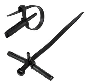 POWERTECH δεματικά καλωδίων με ούπα TIES-084, 7x150mm, μαύρα, 100τμχ