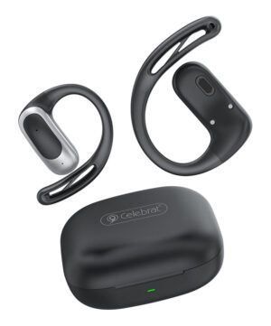CELEBRAT earphones με θήκη φόρτισης W77, OWS, 12mm, 40/400mAh, μαύρα
